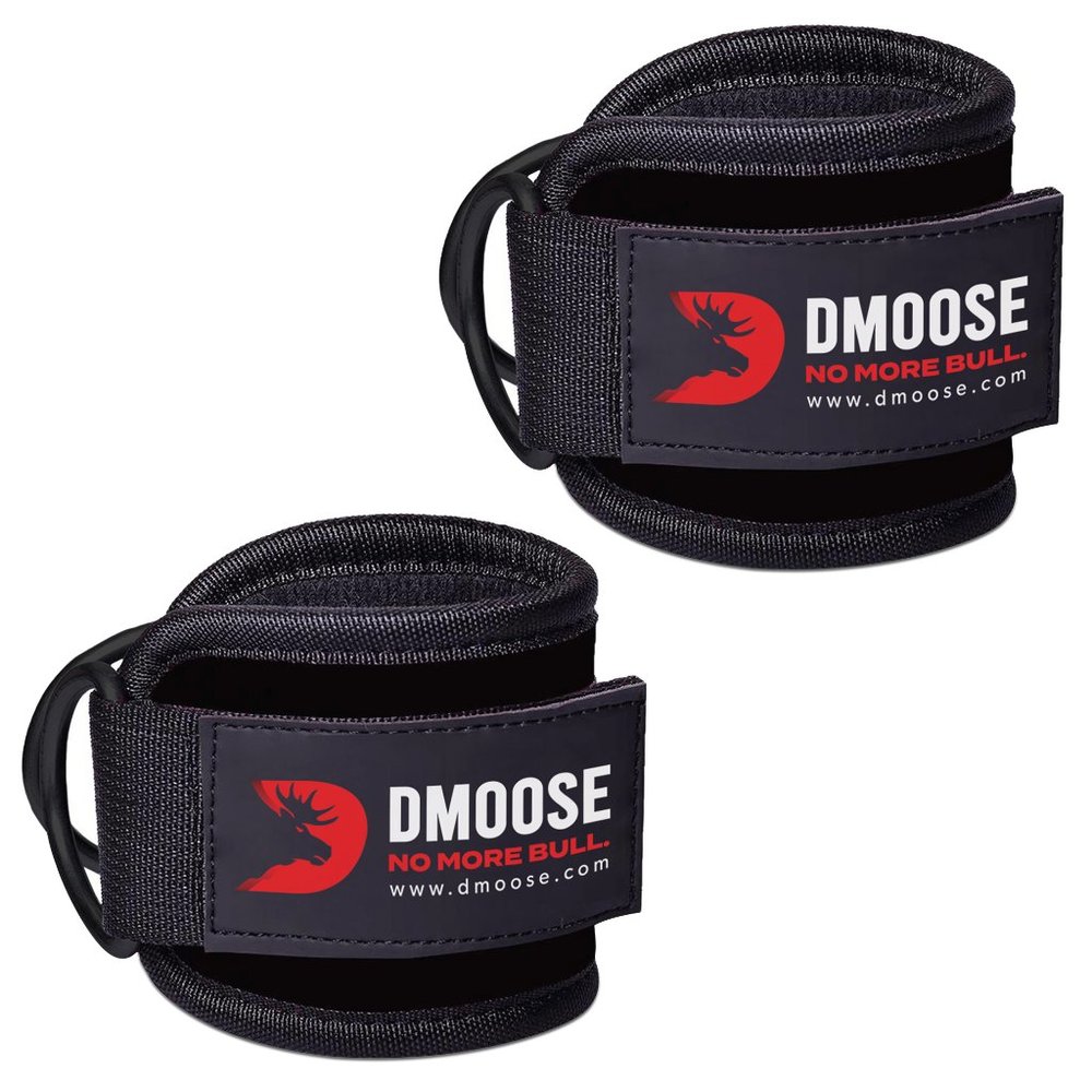 DMoose Ankle Strap for Cable Machine Attachments - Gym Ankle Cuff for Kickbacks